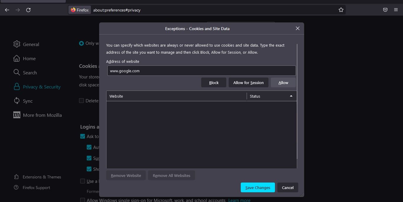 /pl/images/Image-3-Enabling-Cookies-for-a-Specific-Site-by-Putting-Its-URL-in-Firefox-Cookies-and-Site-Data-Option.jpg /pl/images/Image-3-Enabling-Cookies-for-a-Specific-Site-by-Putting-Its-URL-in-Firefox-Cookies-and-Site-Data-Option.jpg