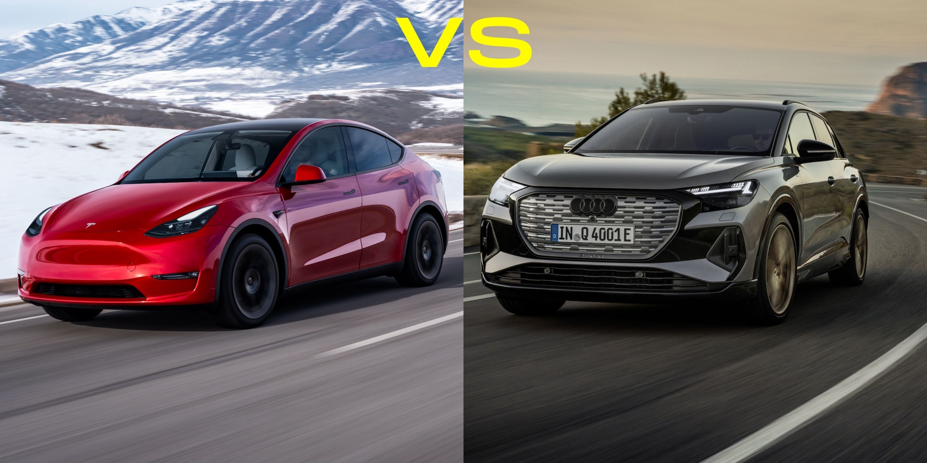 Audi q4 e tron on sale vs tesla model 3