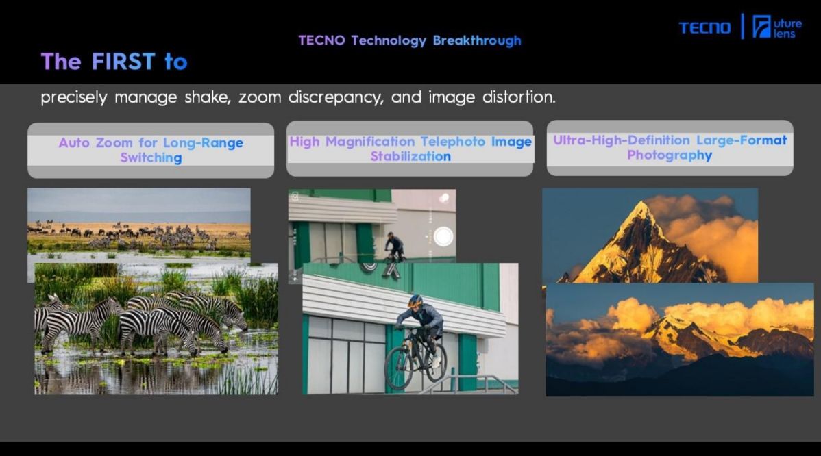 Tecno tap any zoom dual prism telephoto lens feature