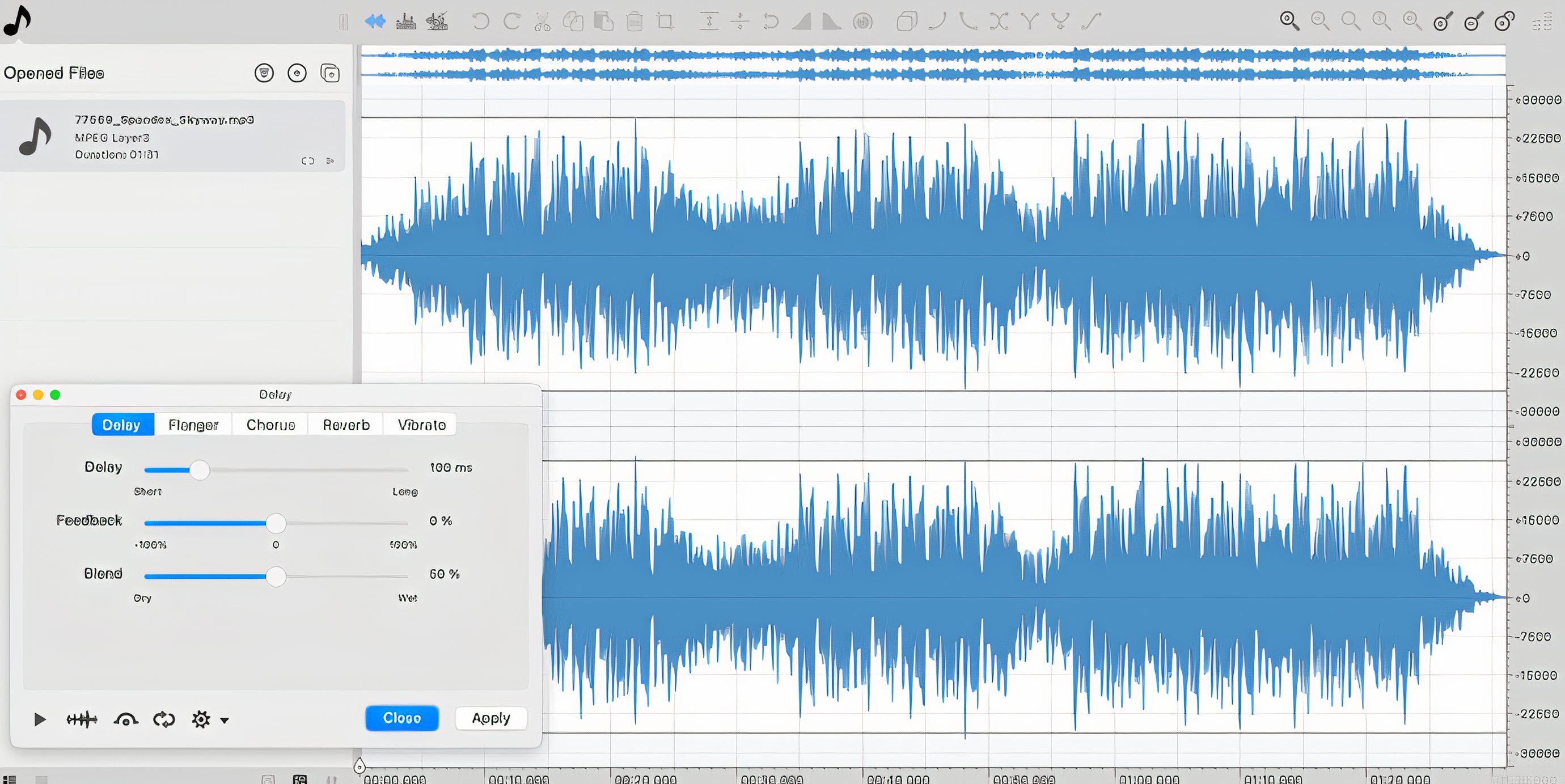 Ocenaudio 딜레이